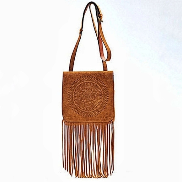 Patricia Nash |‎ Leather Fringe Messenger Bag - Picture 1 of 10